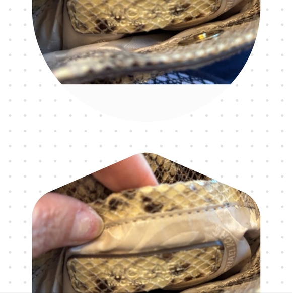 Michael Kors NWOT Beige and Black Snake Print Bag - Picture 9 of 11